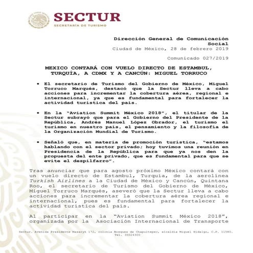 Anuncian vuelo directo de Estambul a Cancun y a Ciudad de Mexico