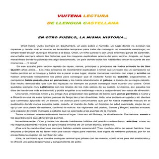 Vuitena lectura de castellà