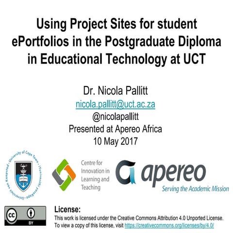 Sakai project sites for portfolios