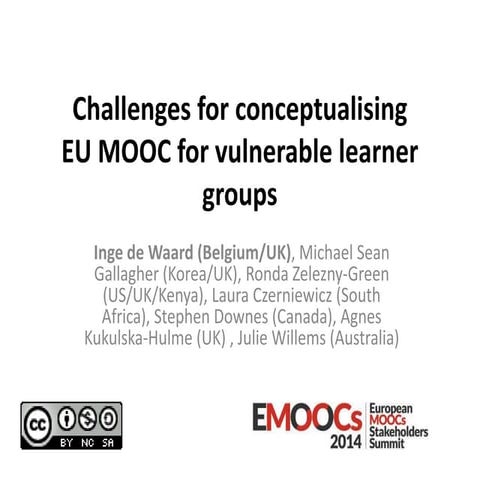 possible solutions to include vulnerable learners in MOOC