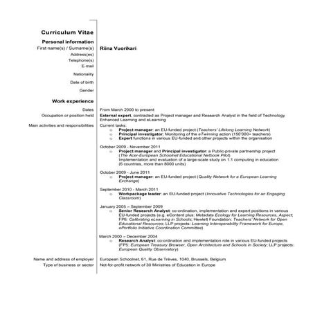 my updated CV (resume)