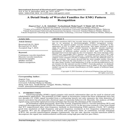A Detail Study of Wavelet Families for EMG Pattern Recognition 