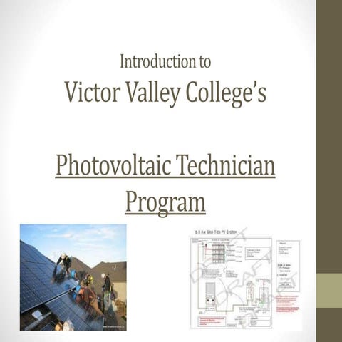 Victor Valley College Photovoltaic Solar Technician Program 2014