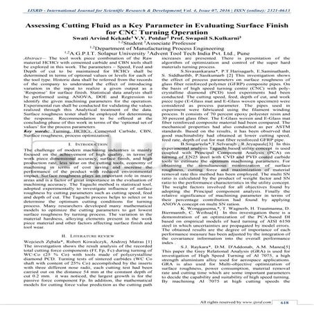Cutting fluid as a key parameter