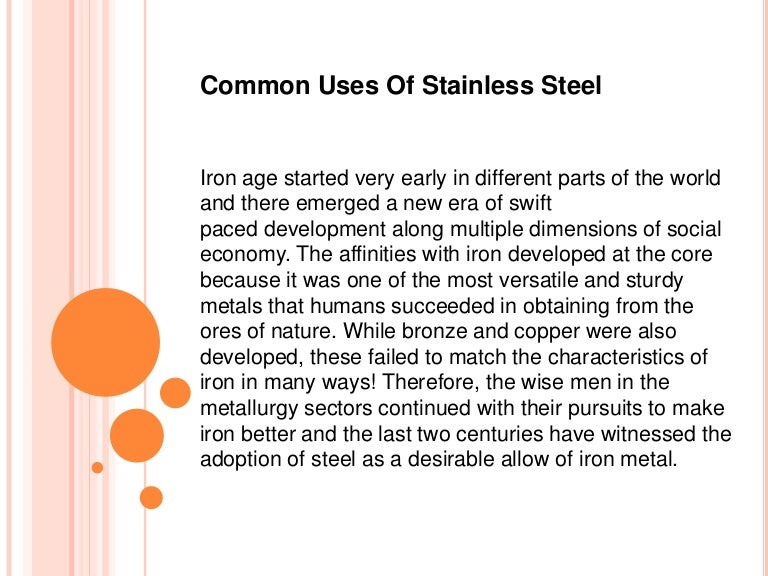 Uses Of Stainless Steel
