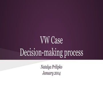 VW case study on decision-making process | PDF
