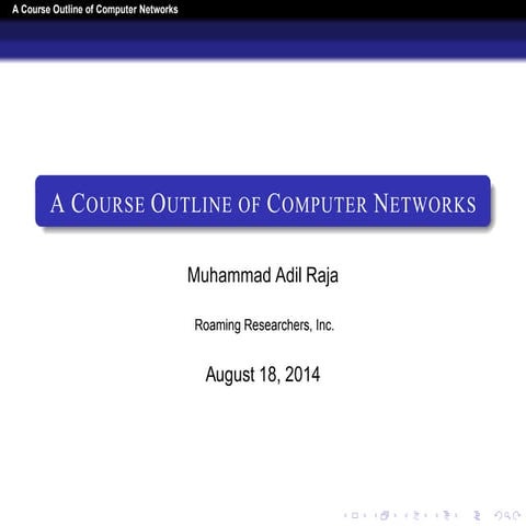 A Course Outline About Computer Networks