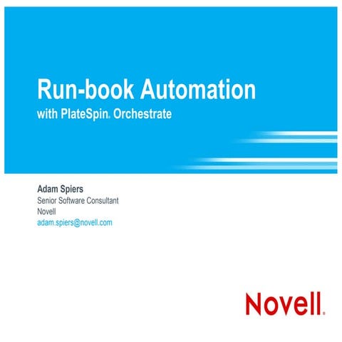 Run Book Automation with PlateSpin Orchestrate