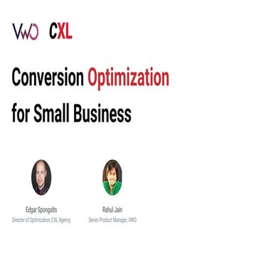 VWO webinar:  How to grow your business with conversion optimization