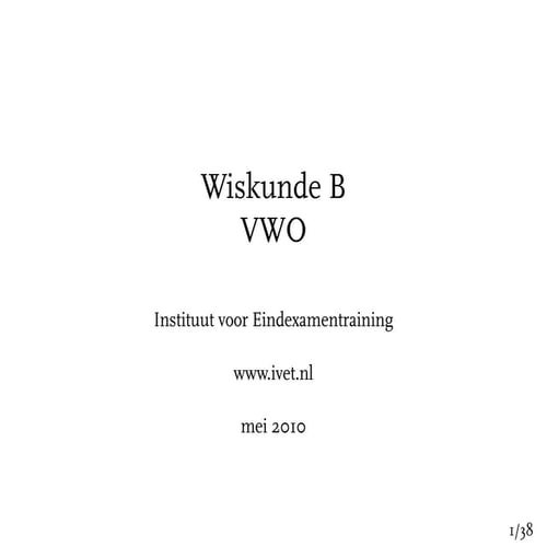 VWO wiskunde B 2012