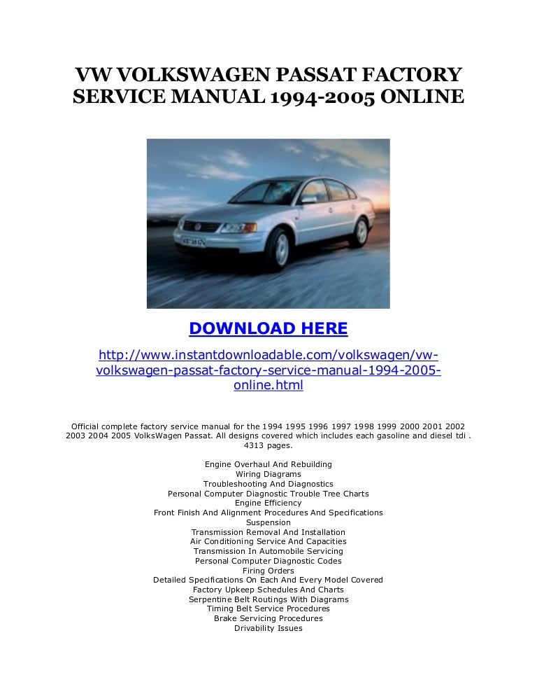 vw passat b5 manual download Vw passat 1995 wiring diagram service manual download, schematics.