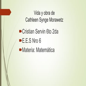 Morawetz Cathleen Synge (por Cristian Servin)