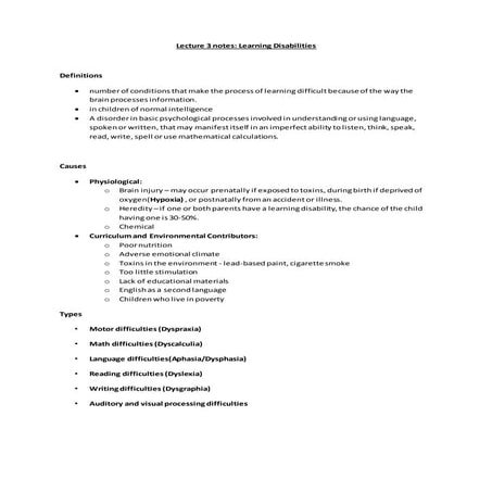 3.learning disabilities