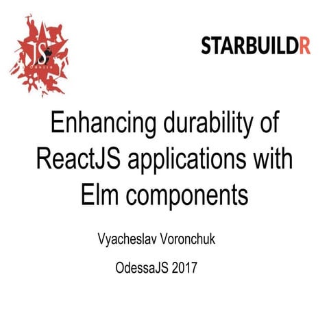 Enhancing React.js applications with Elm components.