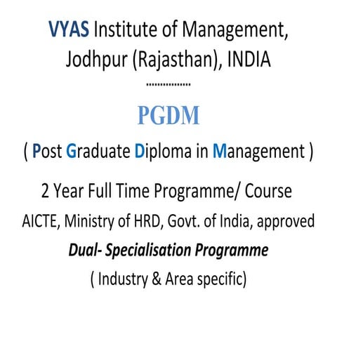Vyas Institute of Management, Jodhpur