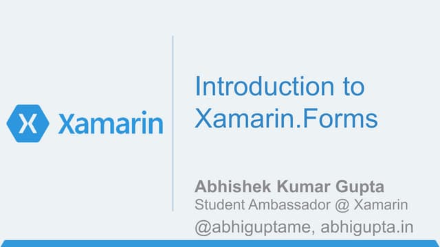 Introduction to xamarin.forms