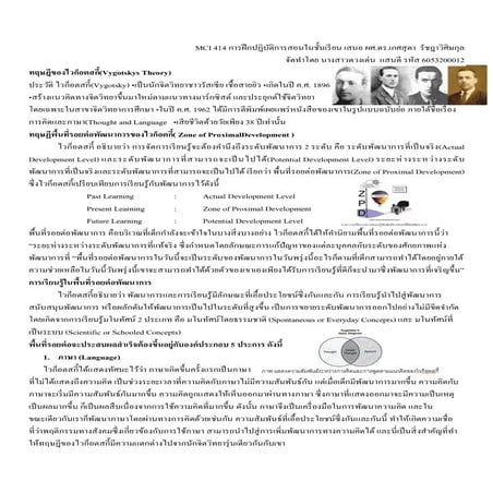 ทฤษฎีของไวก็อตสกี้(Vygotskys Theory)