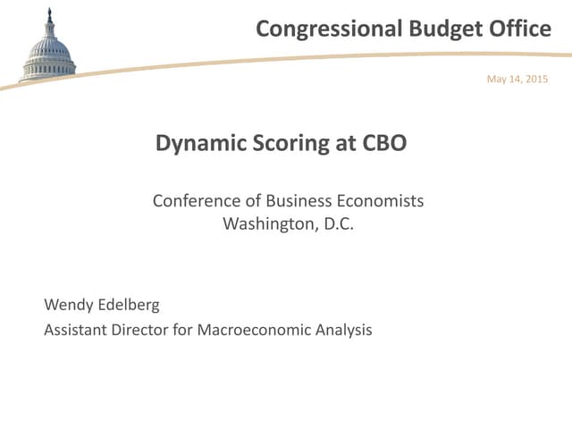 Dynamic Scoring at CBO