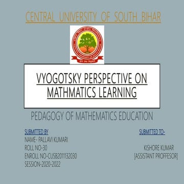 Vyogotsky perspective on mathmatics learning..