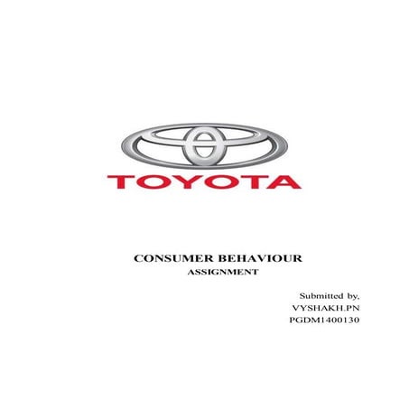Consumer Behaviour of  toyota