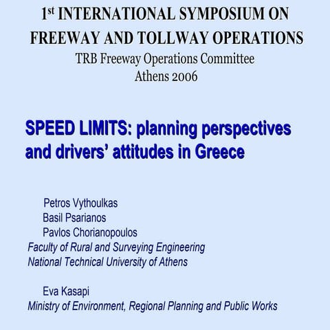 Driver's Attitudes toward Speed Limits | PDF
