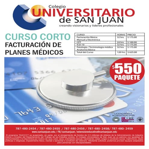 Cursos cortos facturación en planes médicos