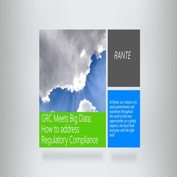 Gov & Private Sector Regulatory Compliance: Using Hadoop to Address Requirements