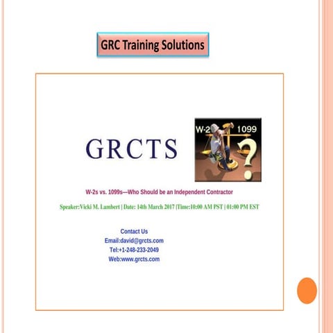 W 2s vs. 1099s who should be an independent contractor