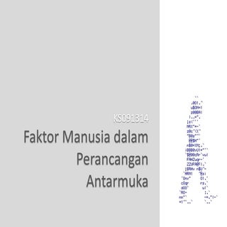Faktor Manusia dalam Perancangan An...