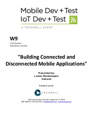 Building Connected and Disconnected Mobile Applications