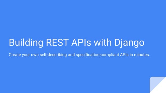 Building REST APIs with Django