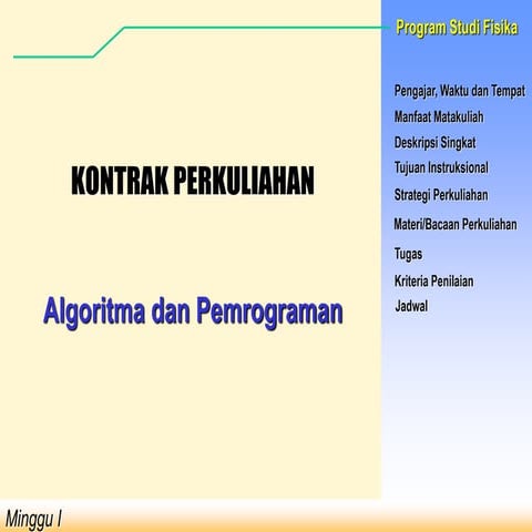 Comprehensive Course Overview: Algorithm and Programming for Physics ...
