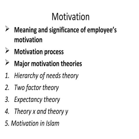 The Chapter of Motivation in Public Administration 