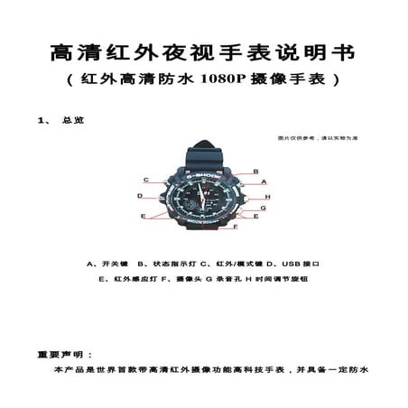 Spy watch camera user guide W1000 5000