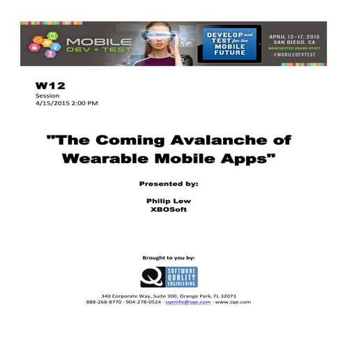 The Coming Avalanche of Wearable Mobile Apps