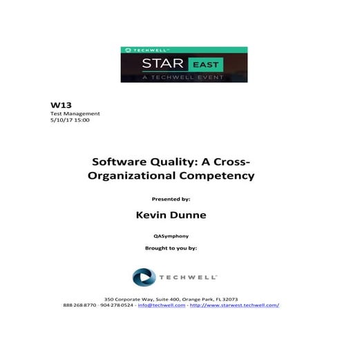 Software Quality: A Cross-Organizational Competency