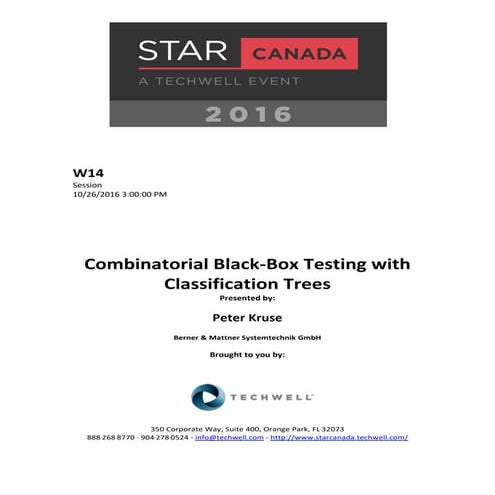 Combinatorial Black-Box Testing with Classification Trees