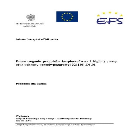 W 18 przestrzeganie przepisow bezpieczenstwa_i_higieny_pracy | PDF