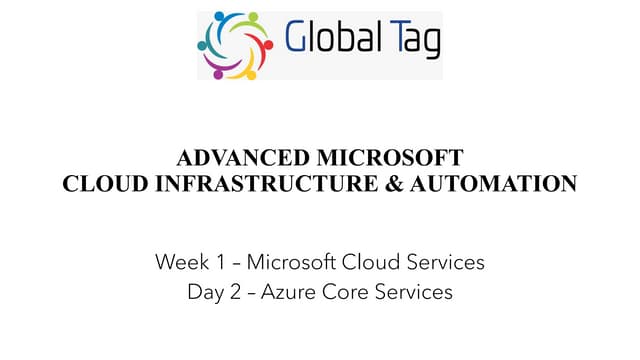Microsoft Core Cloud Services powerpoint