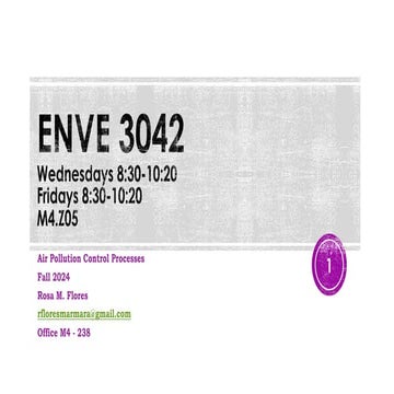 Air Pollution Control Processes Slide for ENVIRONMENTAL Engineering