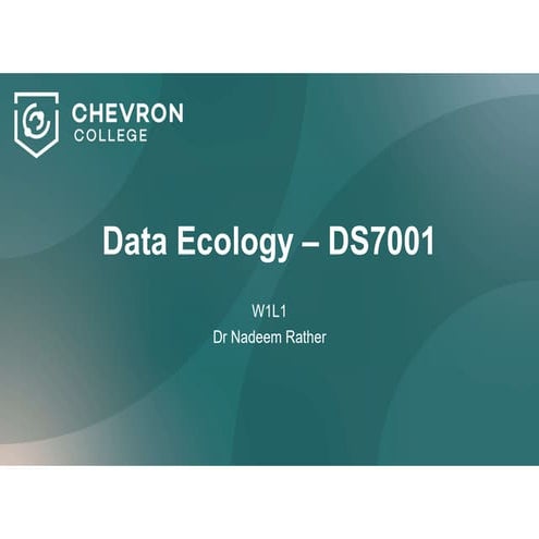 Data Ecology class 1 of the Data Science Diploma | PDF