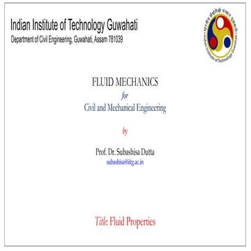 W1_Lecture2_FM_SD_IITG.pdf Fluid Mechanics
