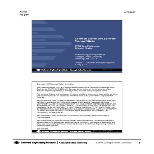 Common System and Software Testing Pitfalls