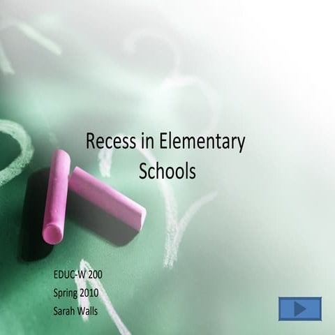 Recess Quality and Social and Behavioral Health in Elementary School ...