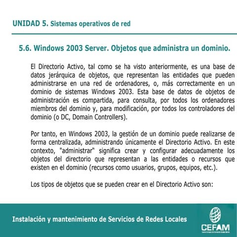 Usuarios y Grupos en Windows 2003 Server