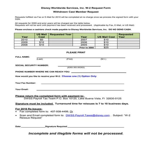 W2 2010 Disney | PDF