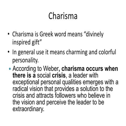 charismatic and transformational leadership