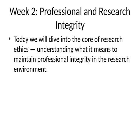 Understanding Professional and Research Integrity in Science | PPTX