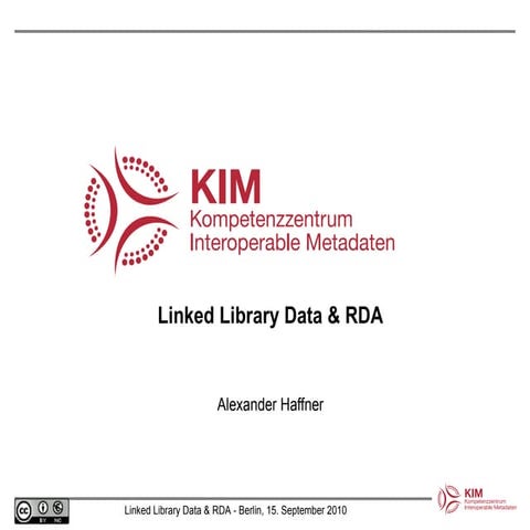 Linked Library Data & RDA