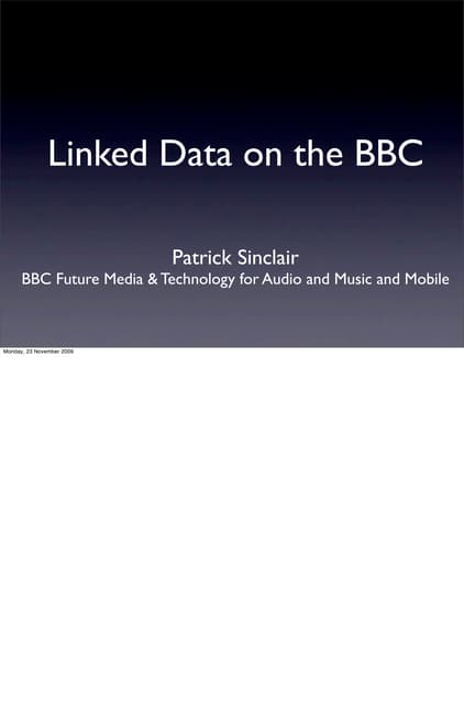 Linked Data on the BBC